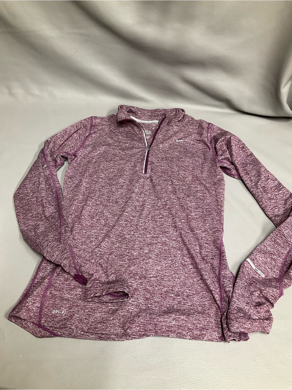 Nike Women's Heathered Plum/Purple Quarter-Zip Long Sleeve